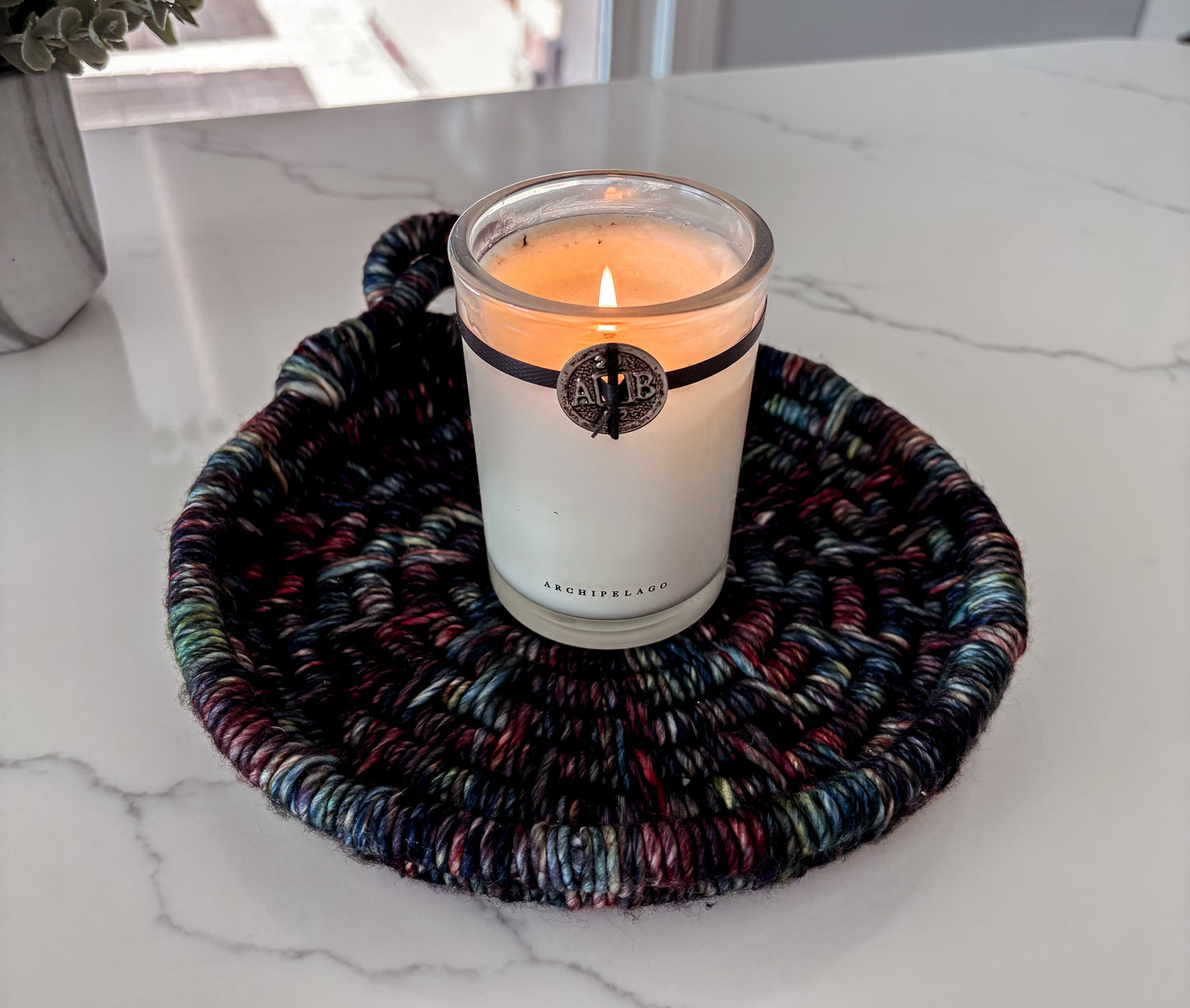 Multicolor Coiled Basket
