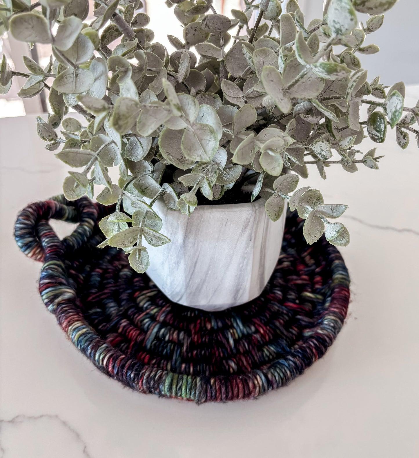 Multicolor Coiled Basket