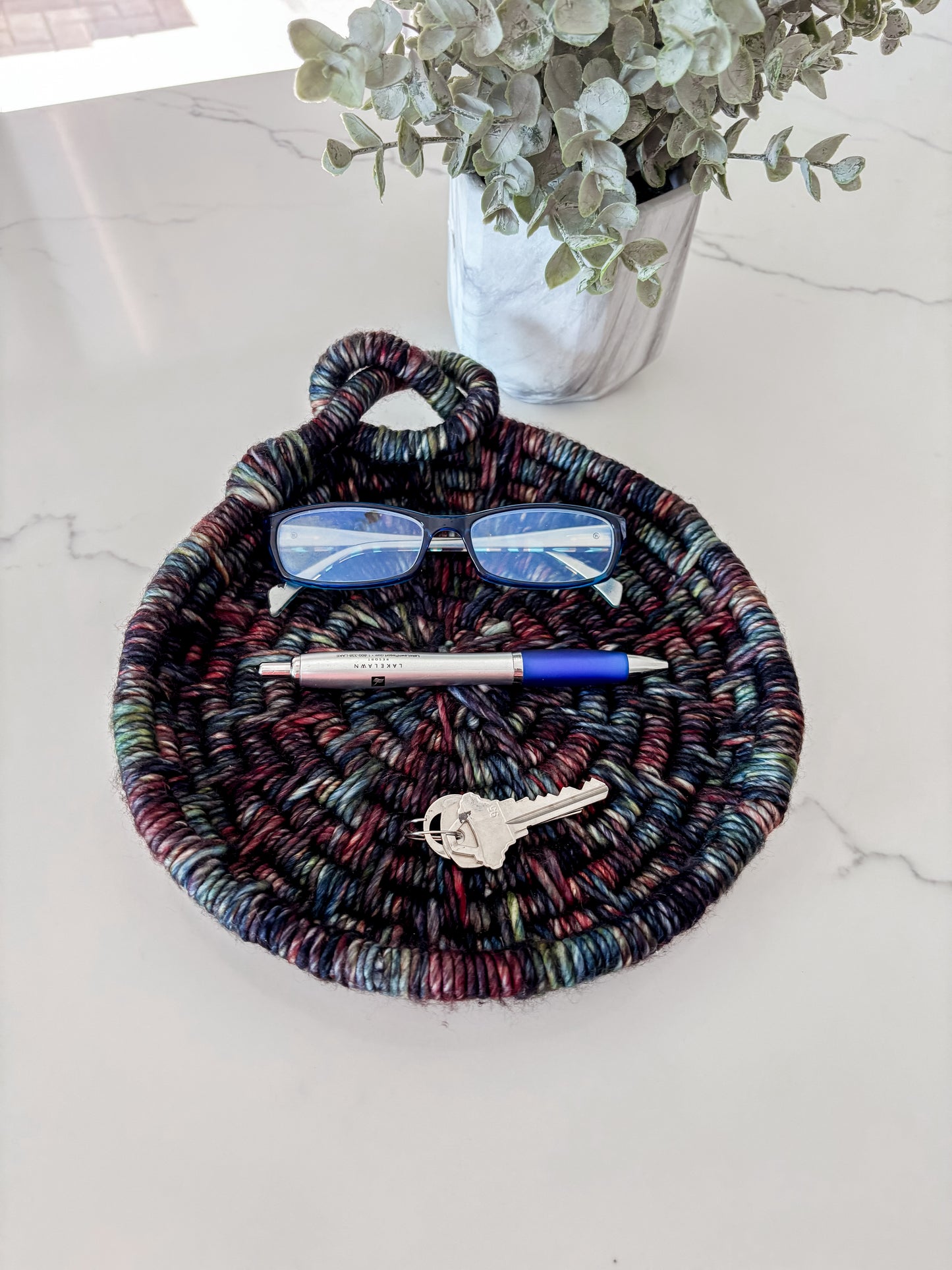 Multicolor Coiled Basket
