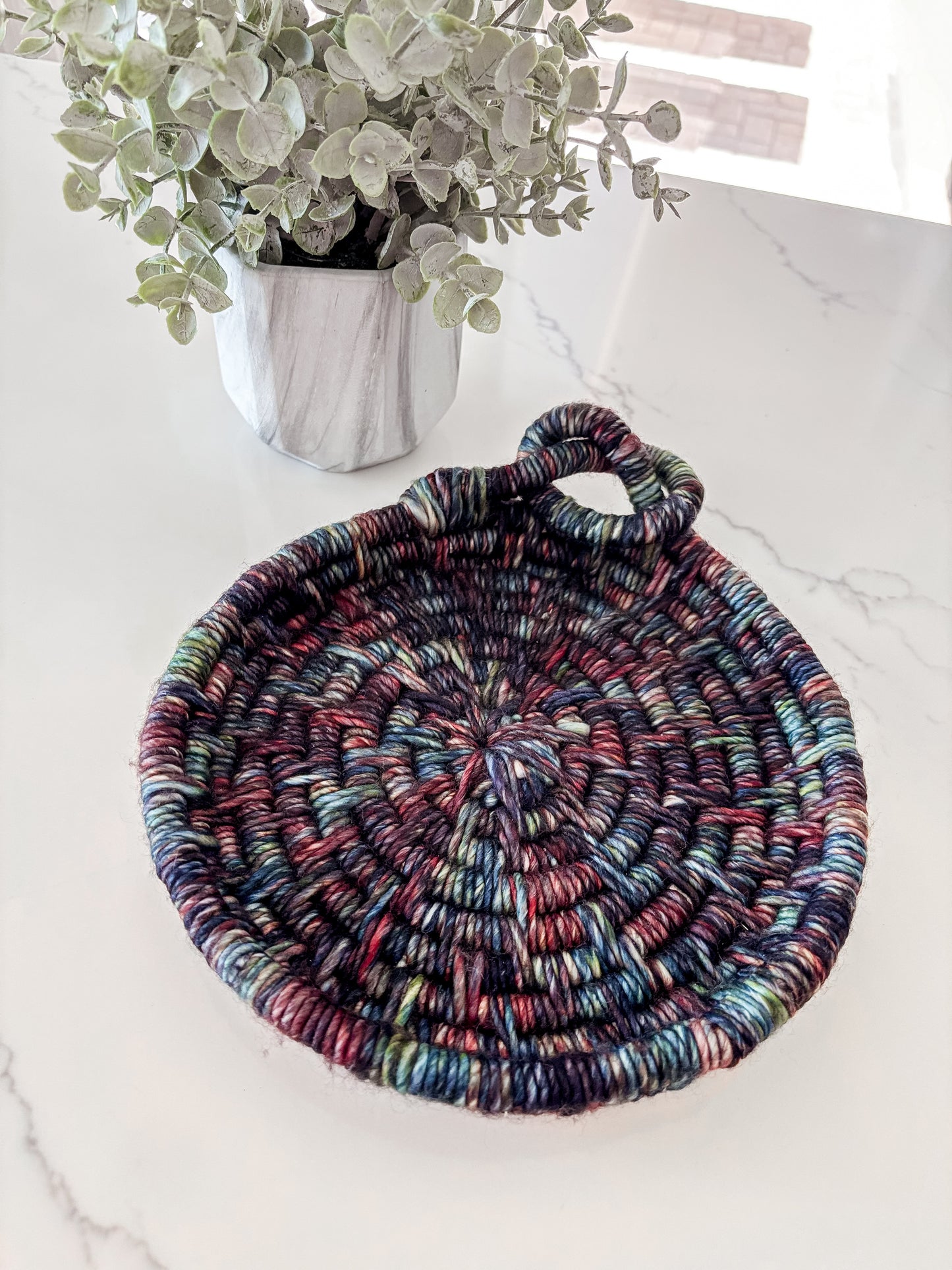 Multicolor Coiled Basket
