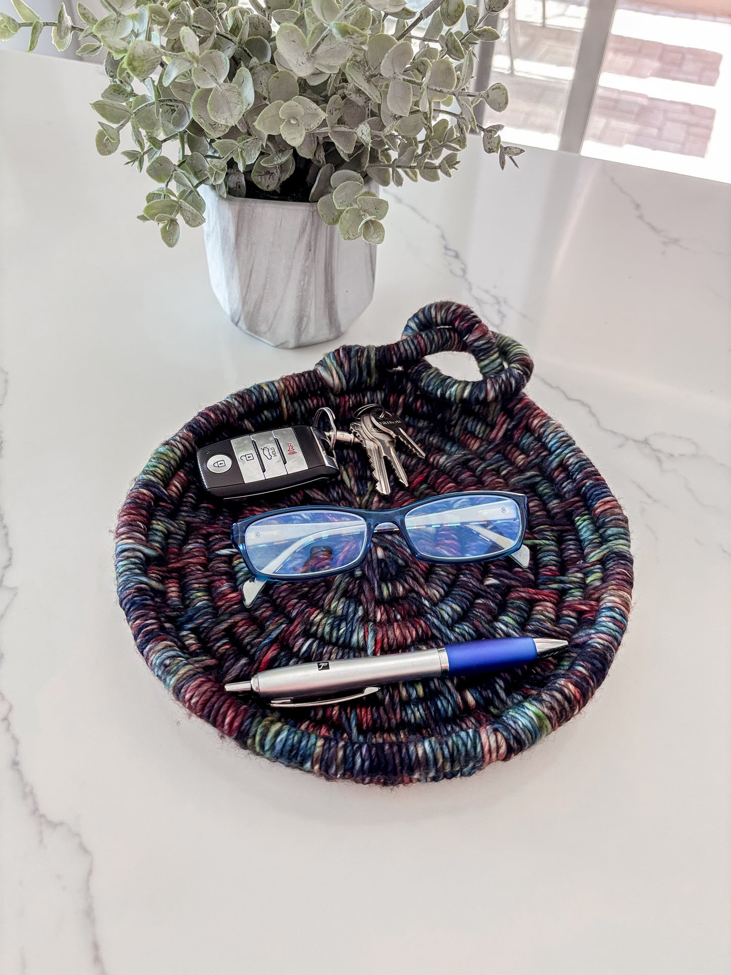 Multicolor Coiled Basket
