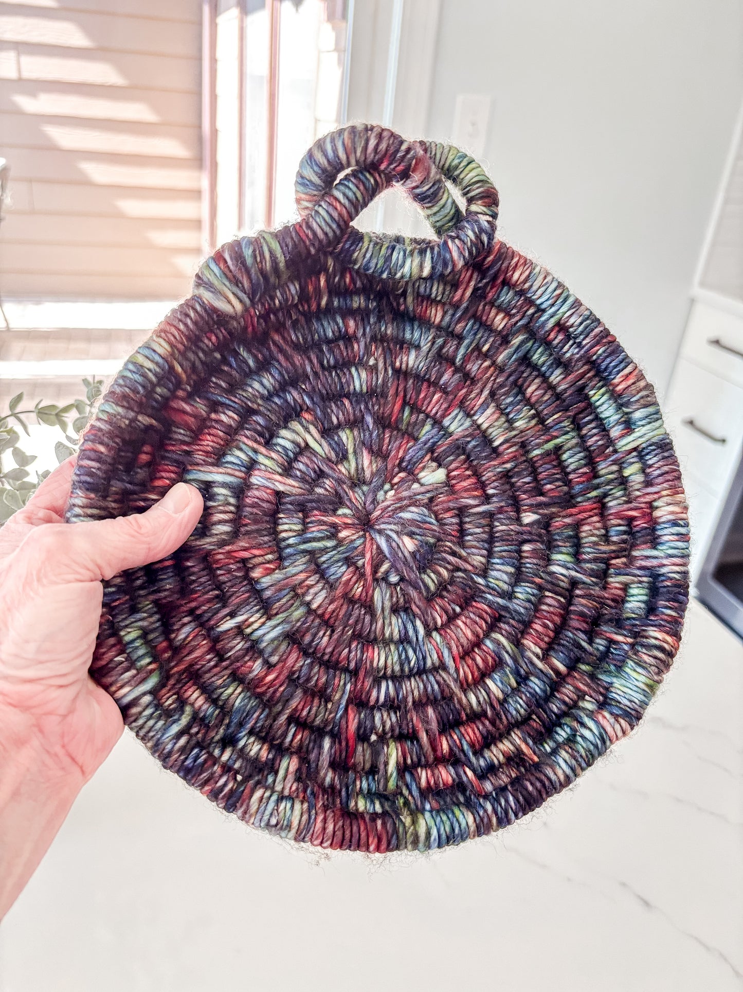 Multicolor Coiled Basket