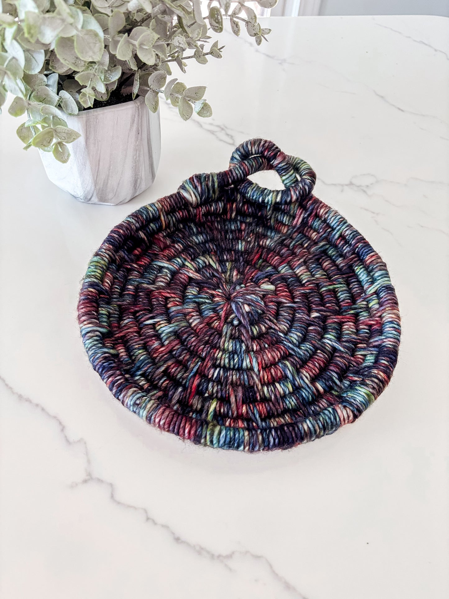 Multicolor Coiled Basket