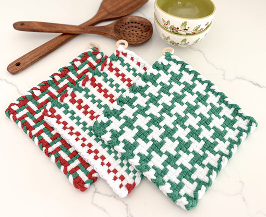 Holiday Cotton Trivet & Potholder Set