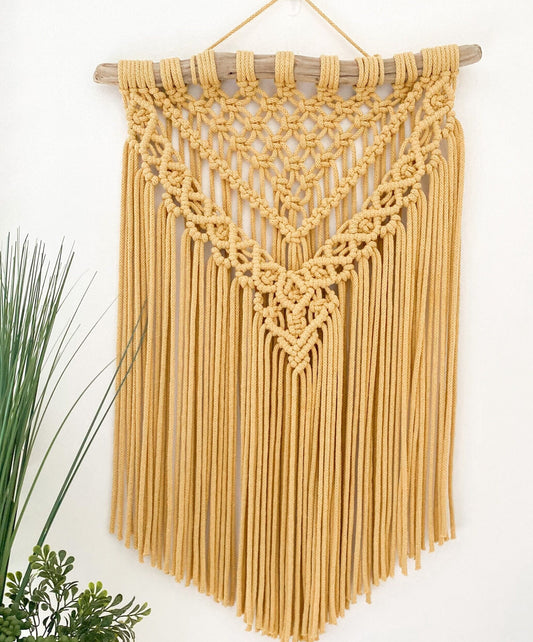 Mustard Boho Macrame Wall Hanging