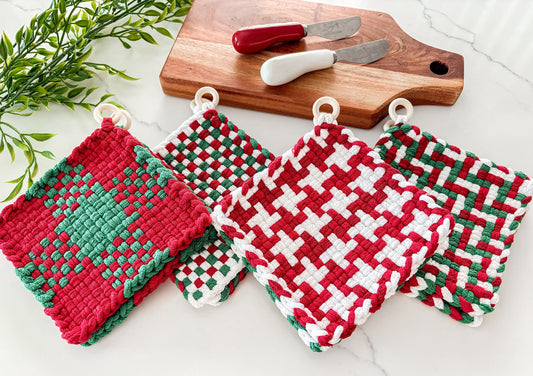 Christmas Cotton Trivet & Potholder Set