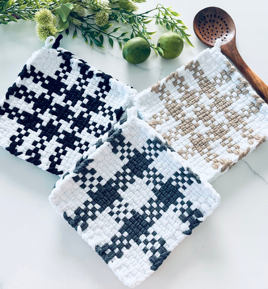 Chunky cotton handmade trivet set