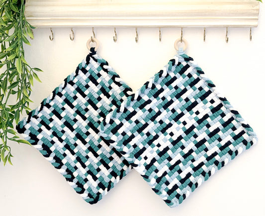 Handwoven Cotton Trivet & Potholder Set