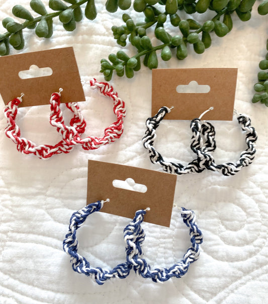 Macrame Hoop Earrings