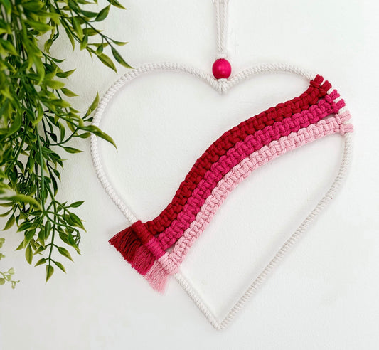 Pinks Macrame Rainbow Heart Gift