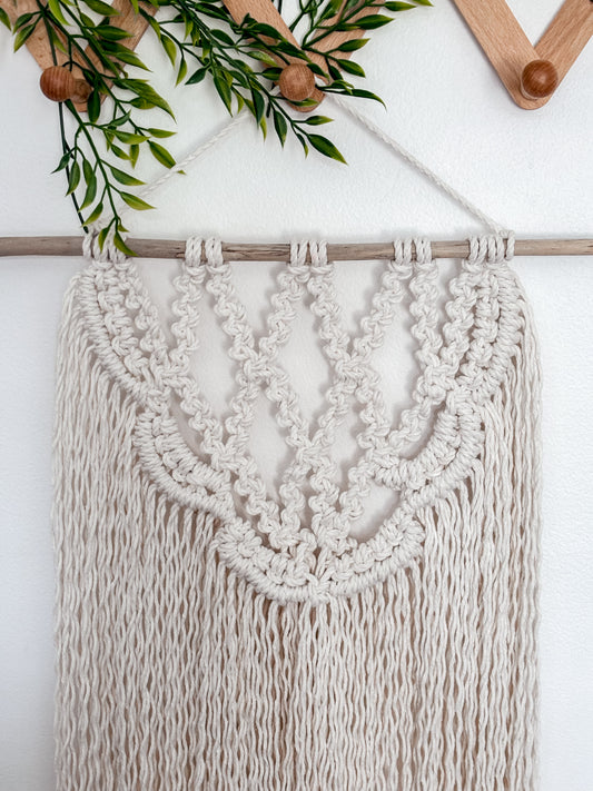 Cream medium macrame wall hanging