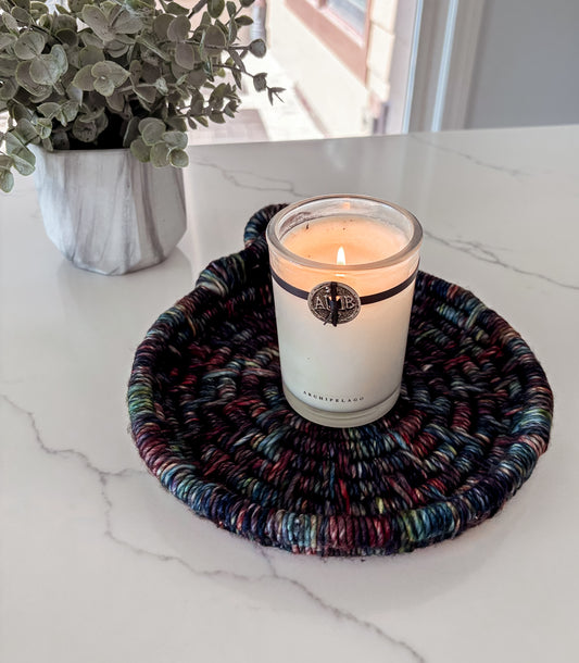 Multicolor Coiled Basket